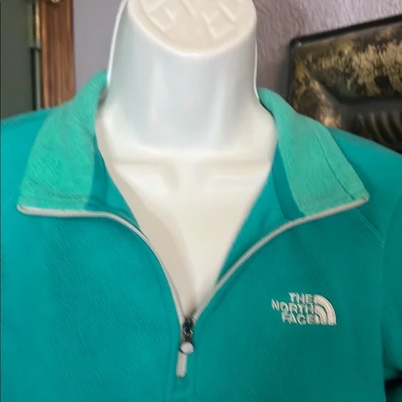 The North Face Teal Quarter-Zip Pullover Sz S Womens - Picture 5 of 13